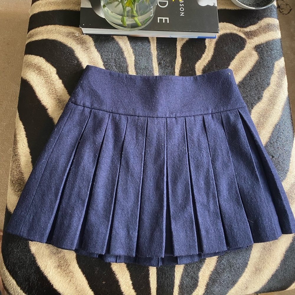 Masfer.su pleated navy wool skirt small